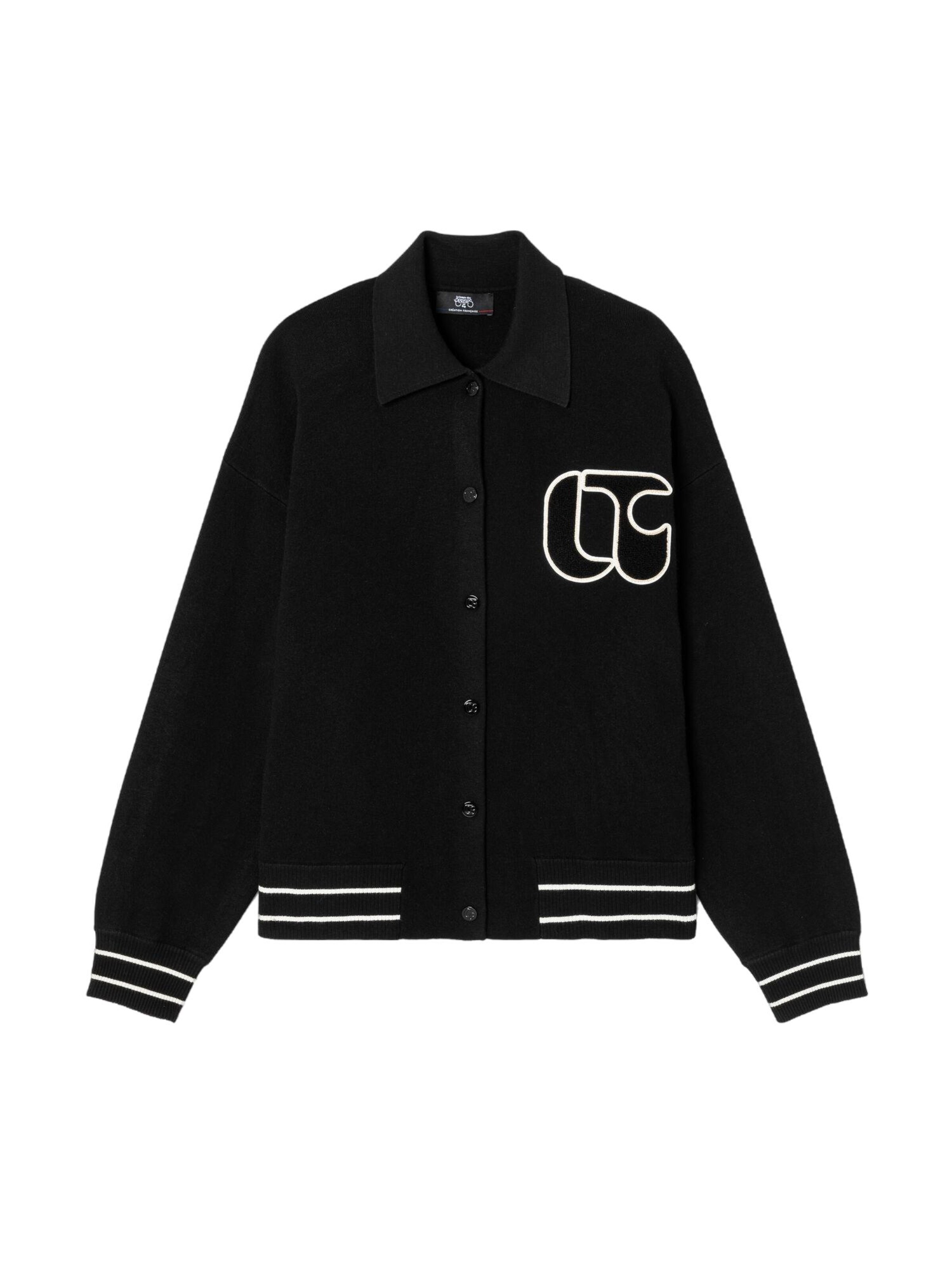 Le Temps Des Cerises Sweatshirt 'Kaleb' in Zwart: voorkant