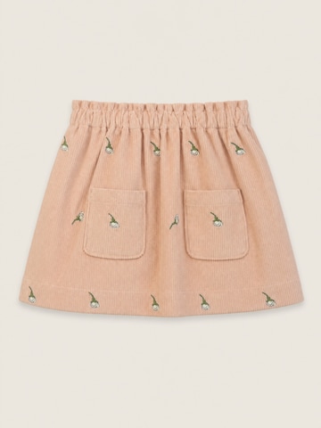 Jupe 'Claire White Flowers Rose Embroidery' LouieLouie en rose : devant