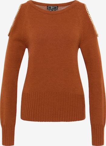 faina - Pullover 'Tuxe' em castanho: frente