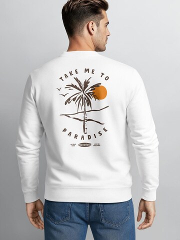 Neverless Sweatshirt 'Take me to Paradise' in Weiß