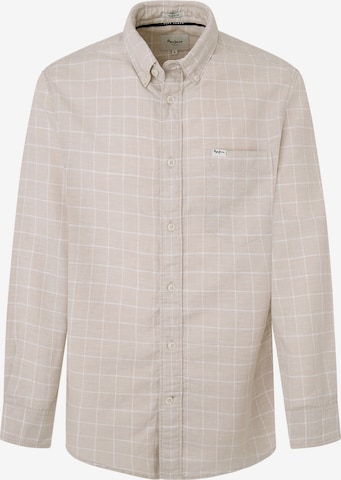 Pepe Jeans Regular fit Button Up Shirt 'PATTISON' in Beige: front