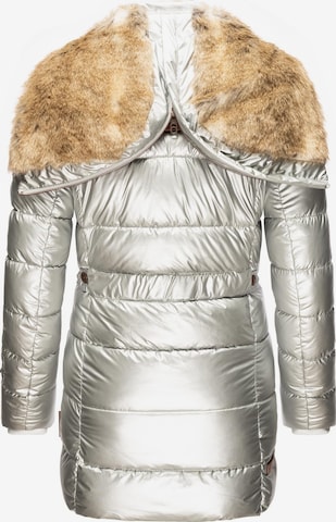 MARIKOO Płaszcz zimowy w kolorze srebrny