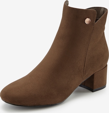 LASCANA Ankle Boots in Brown: front
