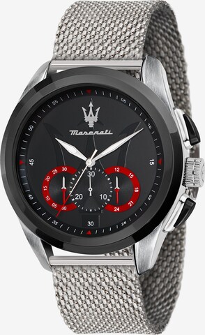 Maserati Analog Watch 'Traguardo' in Silver: front