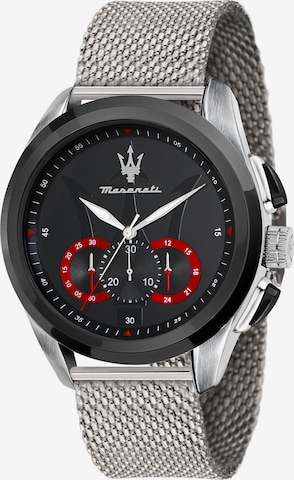 Maserati Analog Watch 'Traguardo' in Silver: front