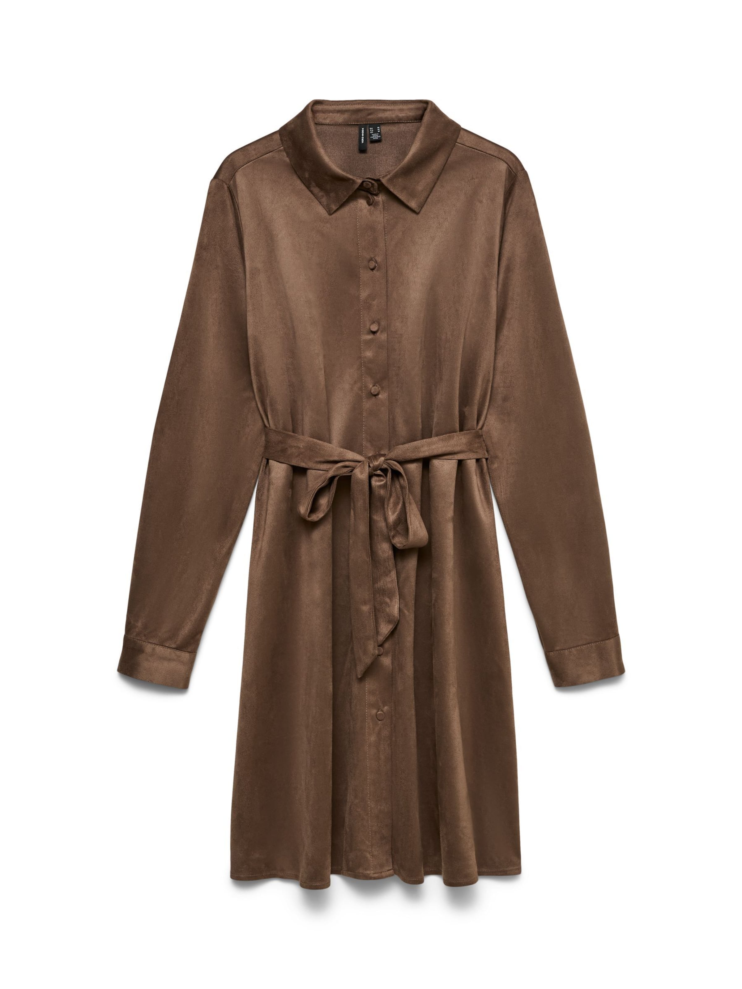 VERO MODA - Vestido camisero 'VMKatty' en marrón: frente