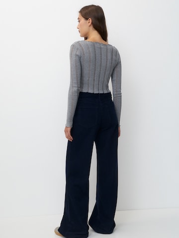 Pull&Bear Wide Leg Hose in Blau