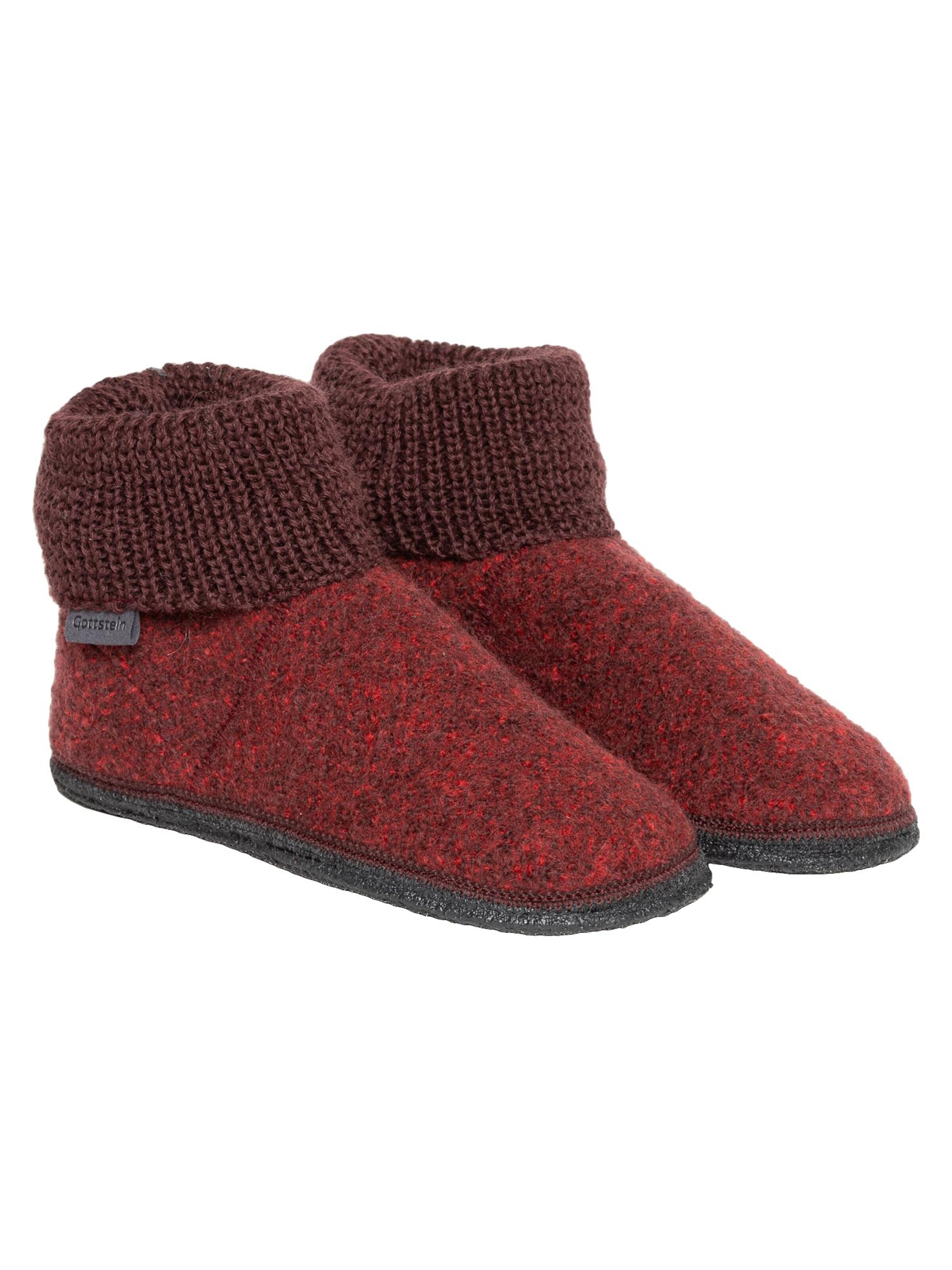 Gottstein Slippers 'Wool Venture High' in Red