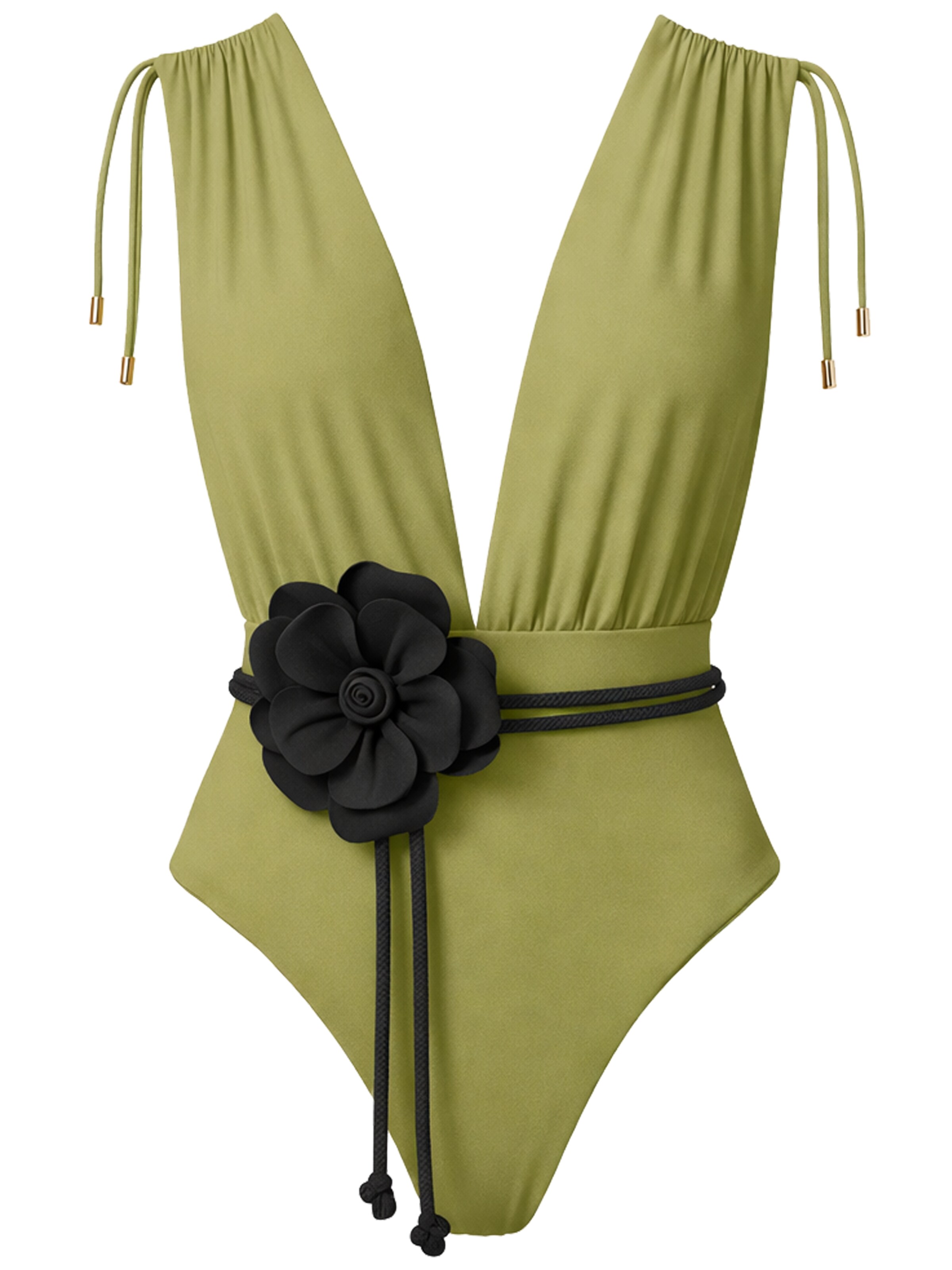 SEA ME SWIM High neck Badeanzug‌‌ in Grün: Vorderseite