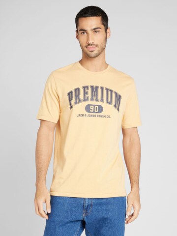 JACK & JONES T-shirt 'SEBASTIAN' i beige: framsida