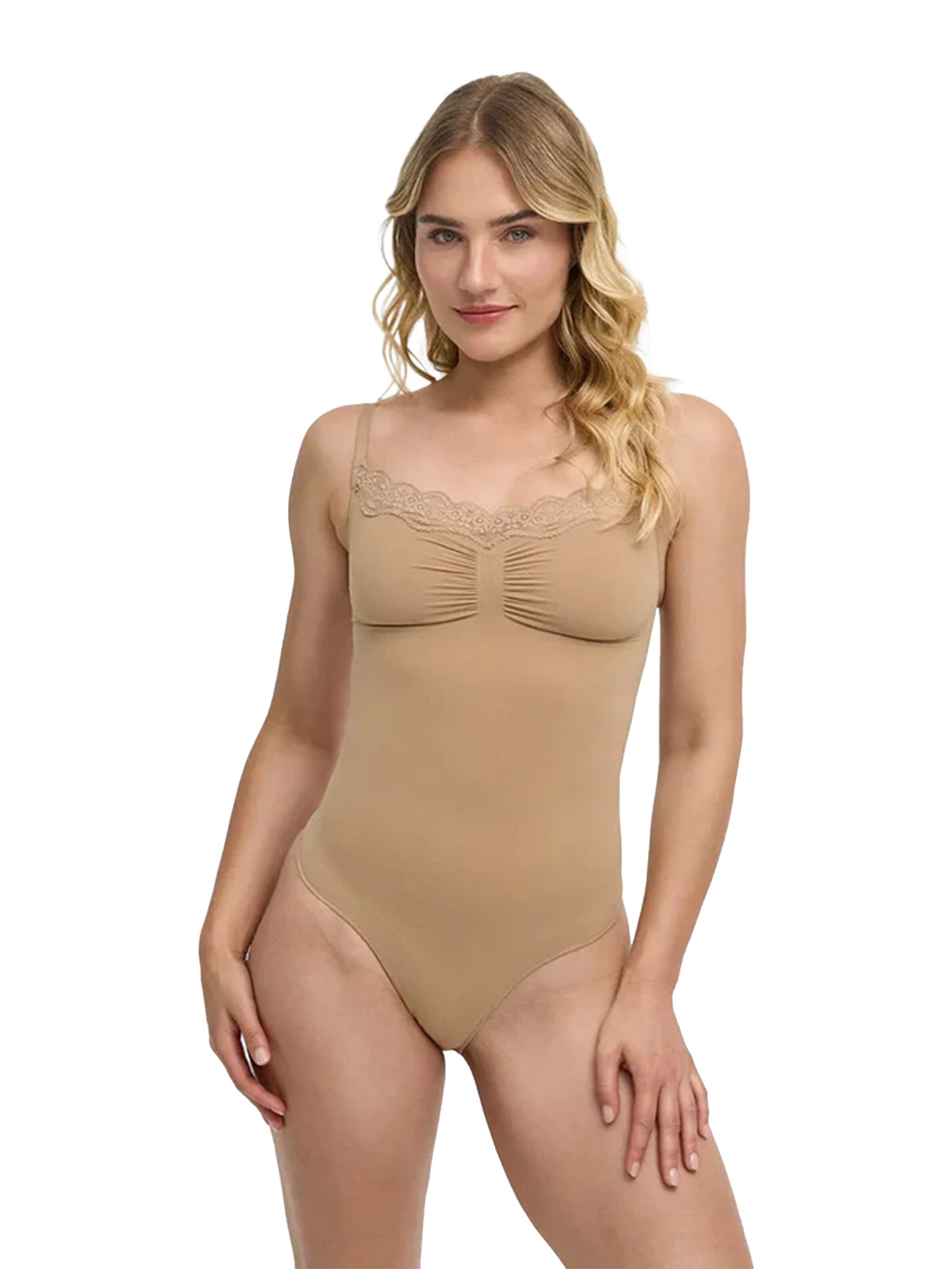 cfab Body 'Bodysuit String mit Lace' in Beige