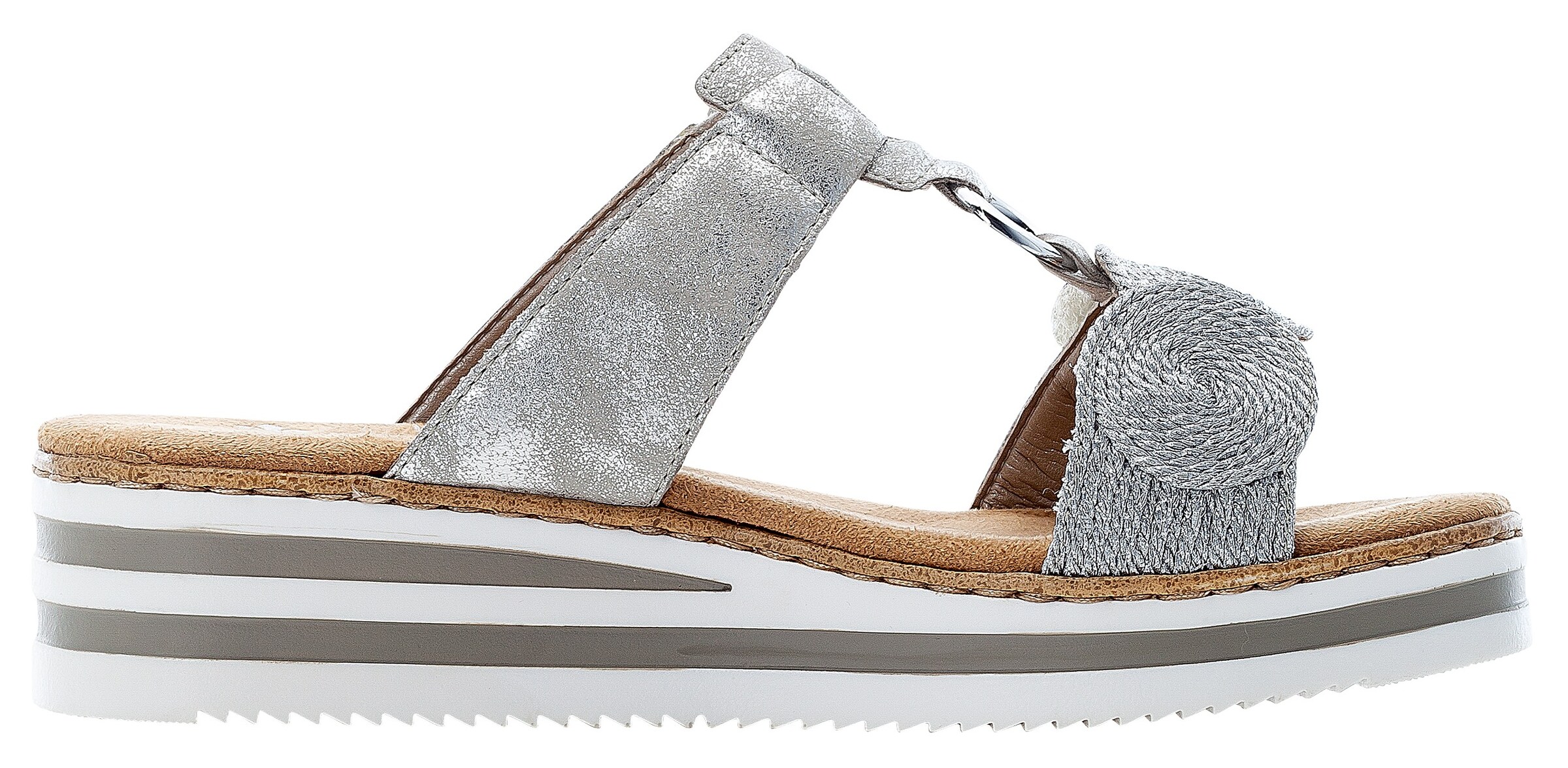 Frauen Sandalen RIEKER Pantolette in Silber - SM99266 Frauen Sandalen RIEKER Pantolette in Silber - SM99266