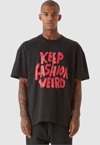 9N1M SENSE Shirt 'Keep Fashion Weird' in Zwart: voorkant