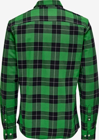 Only & Sons Slim fit Button Up Shirt 'Ari' in Green