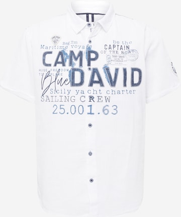 CAMP DAVID Regular Fit Hemd 'Artwork' in Weiß: predná strana