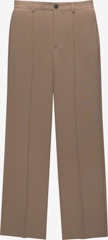 Pull&Bear Wide Leg Stoffbukse i beige: forside