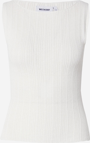 WEEKDAY Knitted Top 'Geena' in White: front