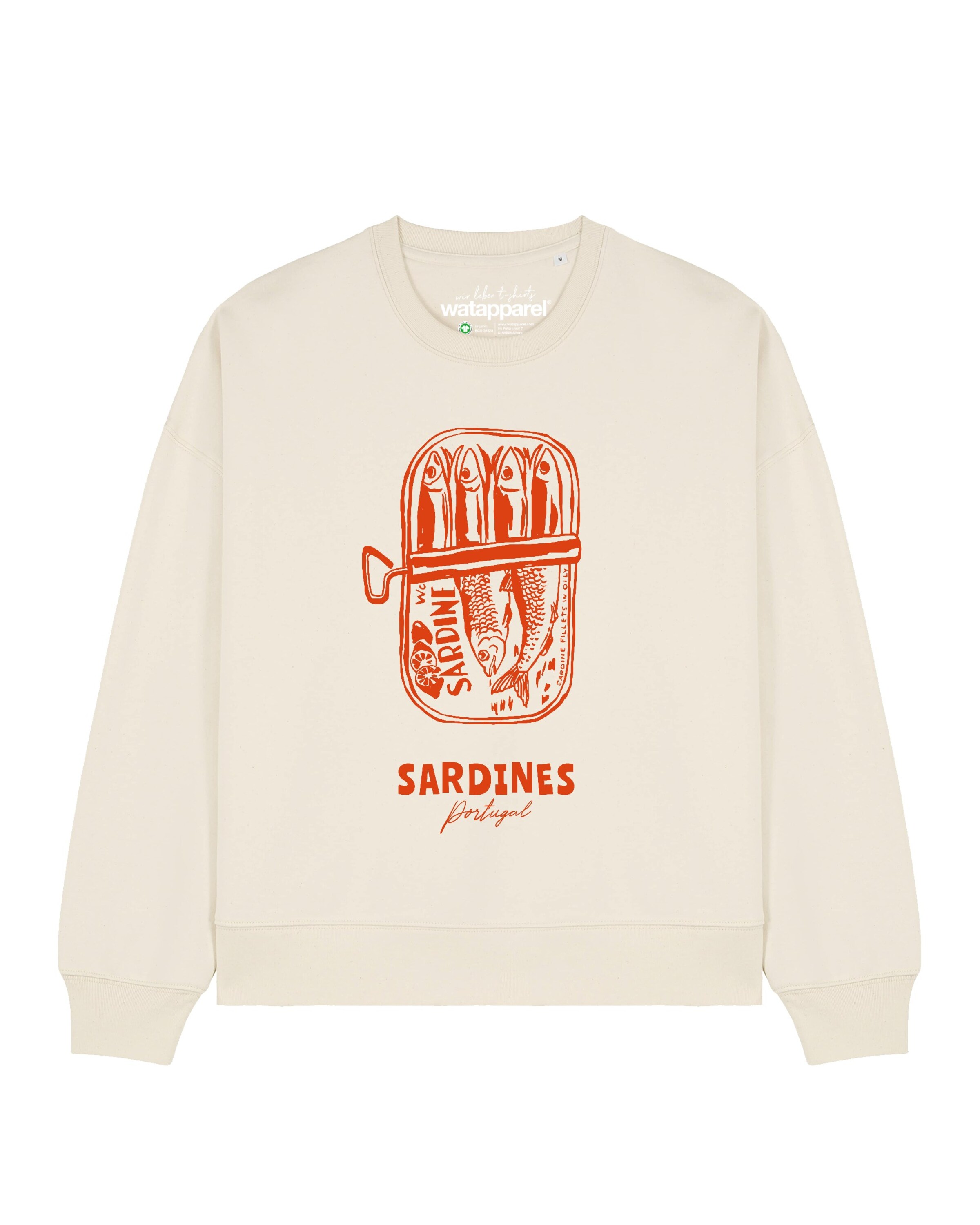 Sweat-shirt 'Sardines Portugal ' Watapparel en beige : devant