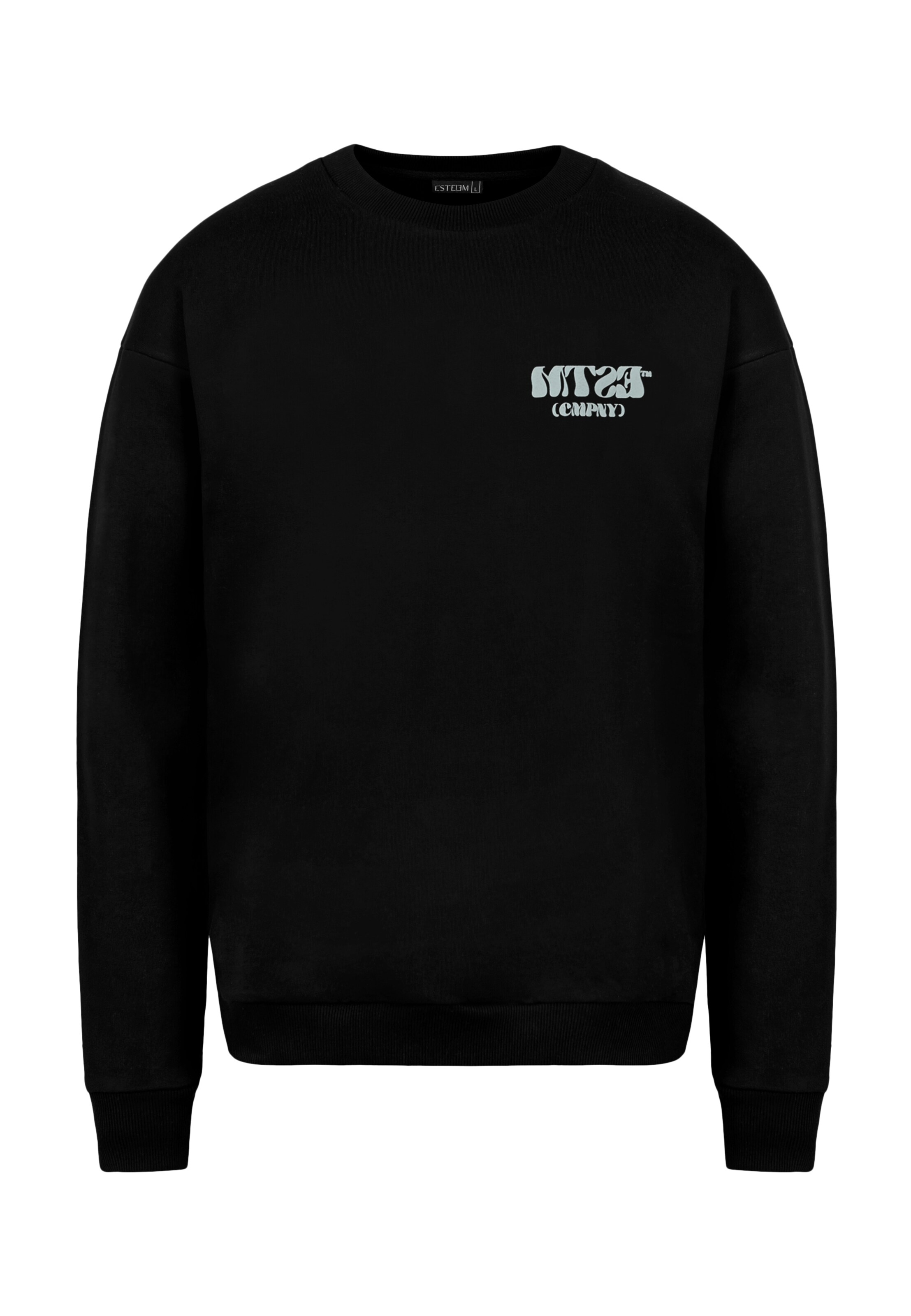 ESTEEM Sweatshirt ' CMPNY Oversized ' in Zwart: voorkant