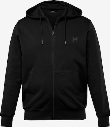 Men Plus Sweatjacke in Schwarz: Vorderseite