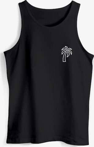 Neverless Shirt 'Palm Lineart' in Black: front