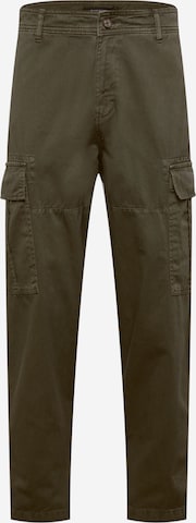 BURTON MENSWEAR LONDON Tapered Cargo trousers in Green: front