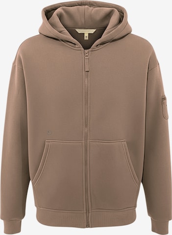 Organication Sweatjacke in Braun: Vorderseite
