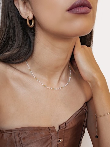 Hey Happiness Halsband 'Pastel Glow' i silver