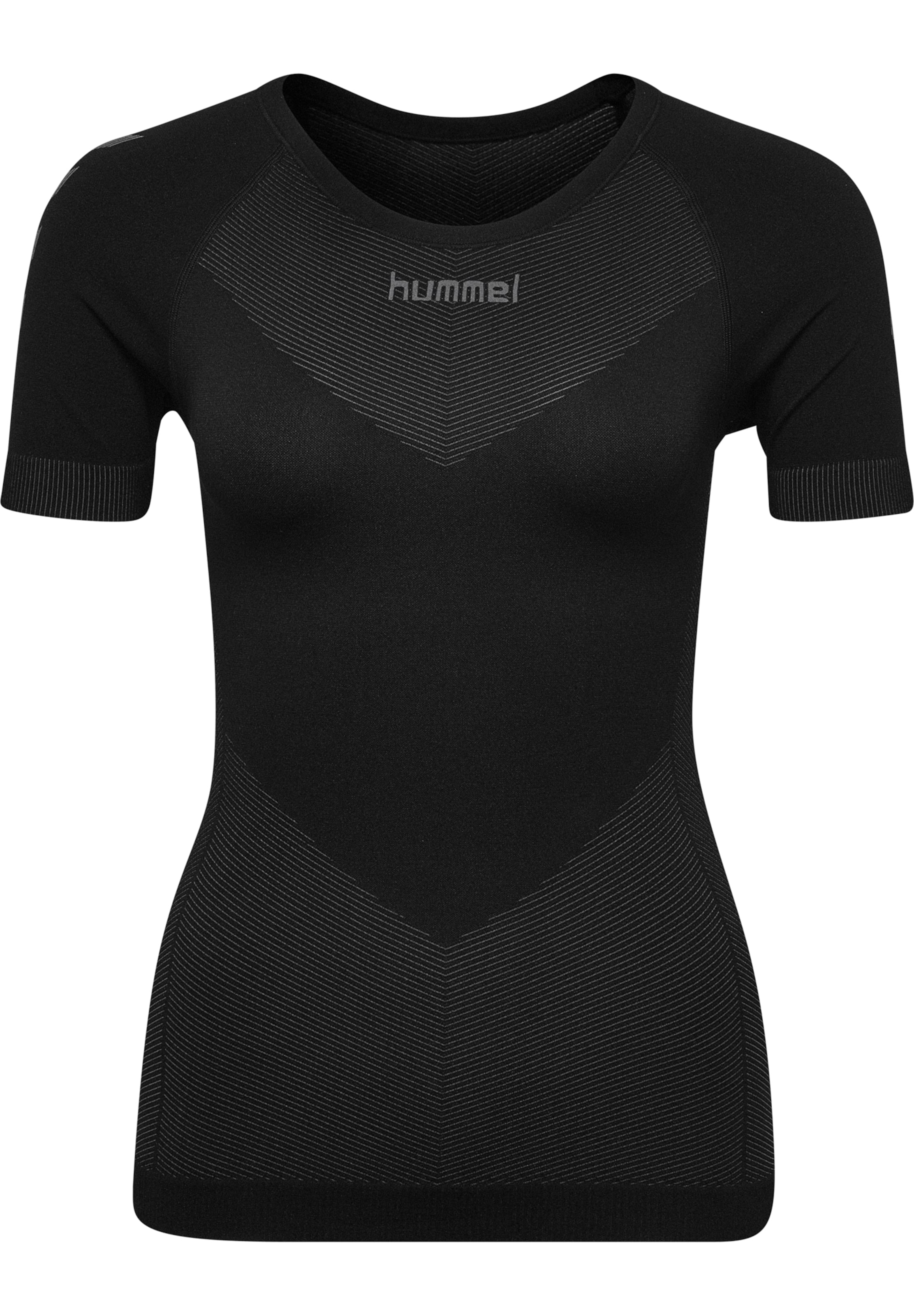 Hummel T-shirt fonctionnel 'First' en gris foncé / noir, Vue avec produit