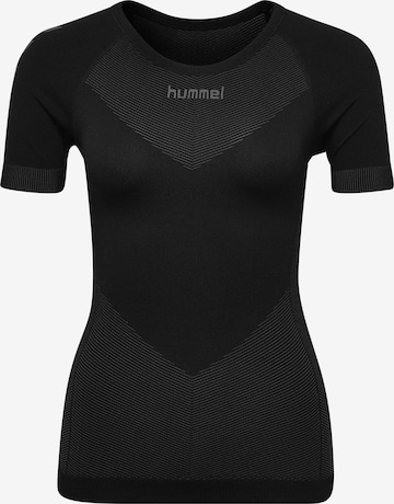 Hummel - Camisa funcionais 'First Seamless' em preto: frente