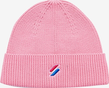 Superdry Beanie 'Code' in Pink: front