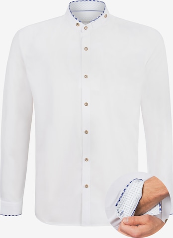 STOCKERPOINT Traditional button up shirt in White: front