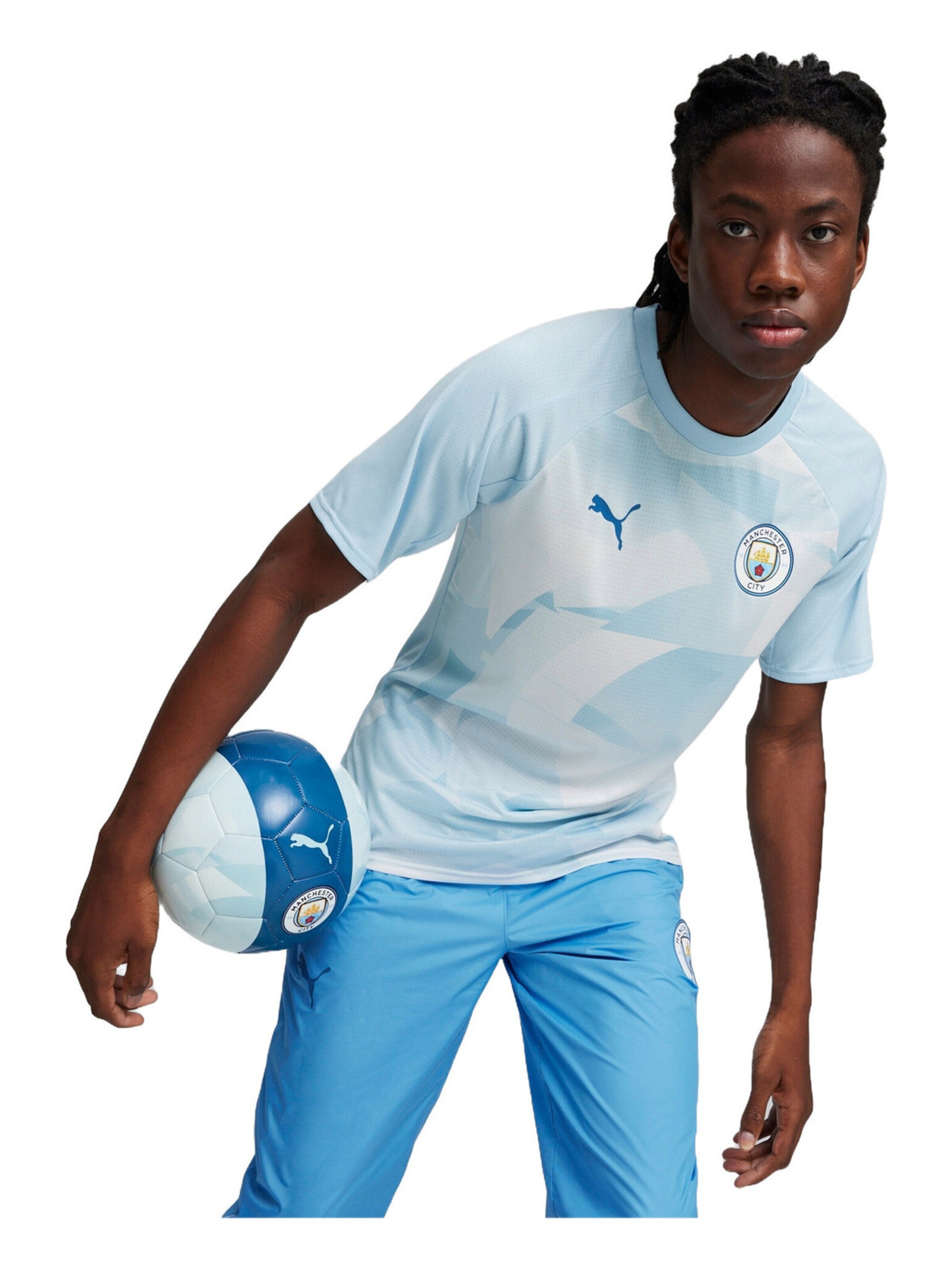 PUMA Shirt 'Mcfc Prematch Ss'‌‌‌‌‌‌ in Blau: Vorderseite