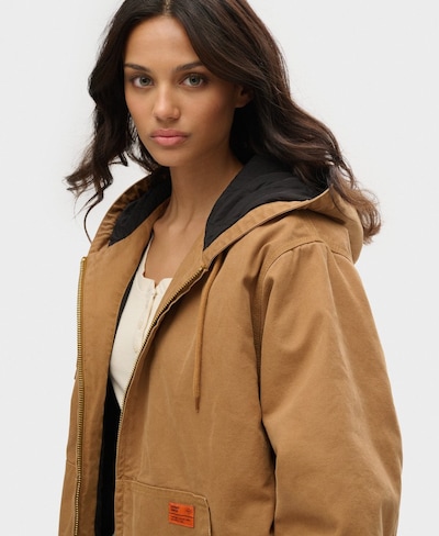 Superdry Tussenjas in de kleur Lichtbruin, Productweergave