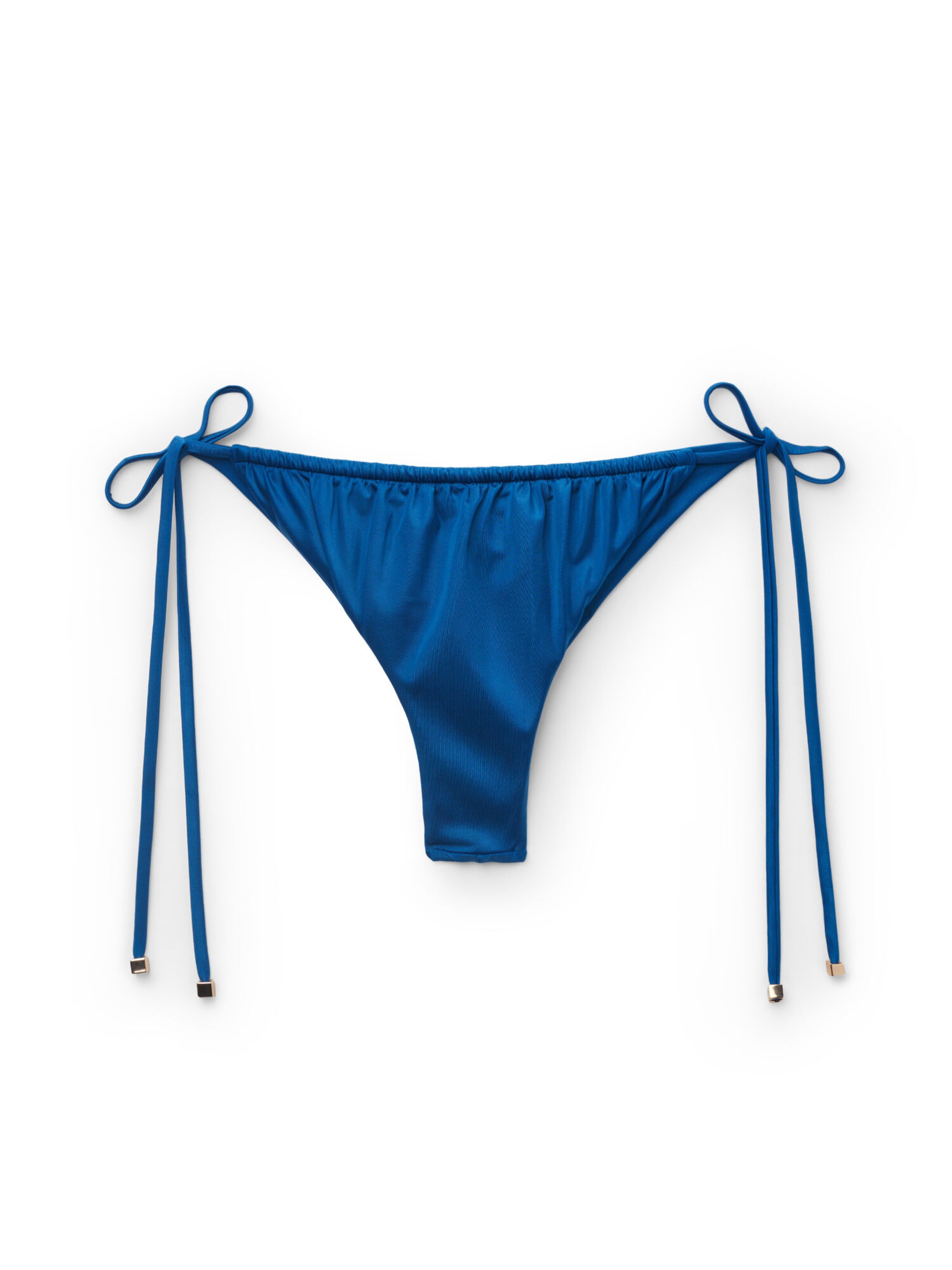 CALZEDONIA Bikini Bottoms 'Shiny Satin' in Blue: front