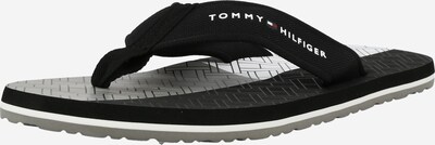 TOMMY HILFIGER Sandalias de dedo en negro / blanco, Vista del producto