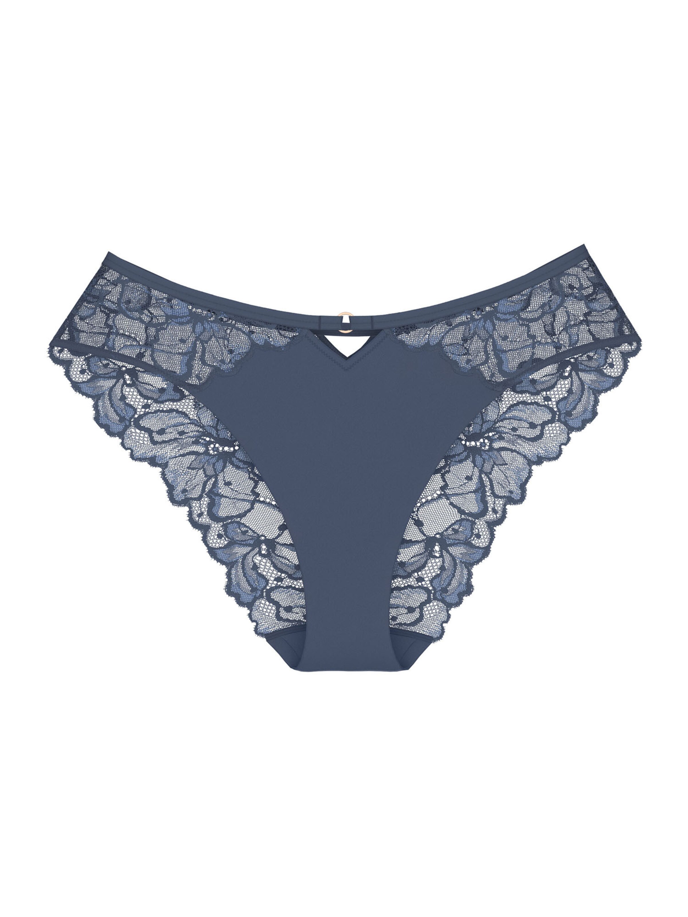 TRIUMPH Slip ' Wild Gardenia Florale ' in Blauw: voorkant