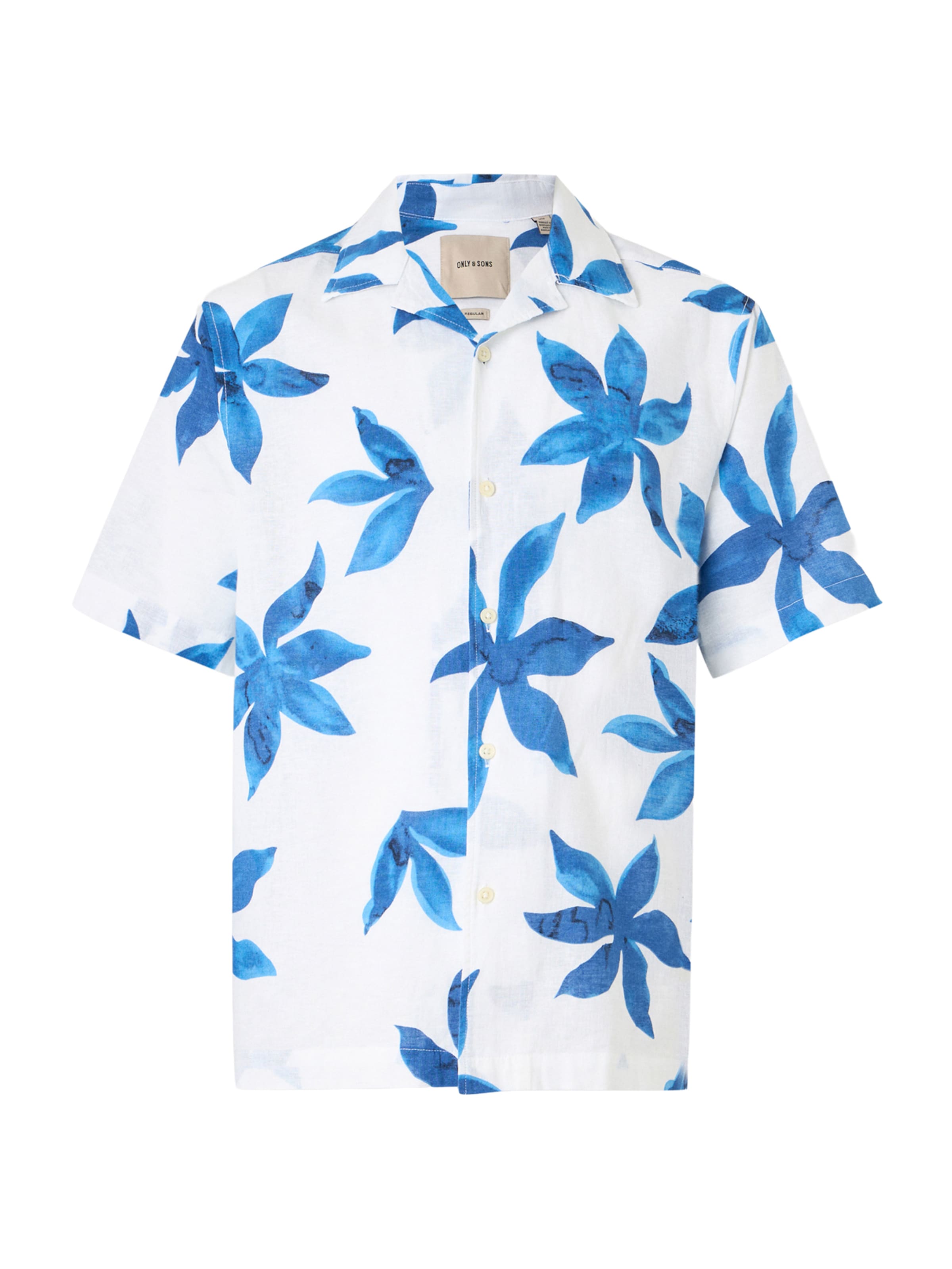 Only & Sons Comfort fit Button Up Shirt 'ONSCAIDEN' in White: front