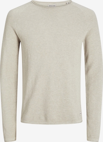 Pull-over 'JJEHill' JACK & JONES en beige : devant