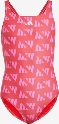 Maillot de bain de sport 'Logo Graphic V-Back Swimsuit' ADIDAS PERFORMANCE en rose : devant