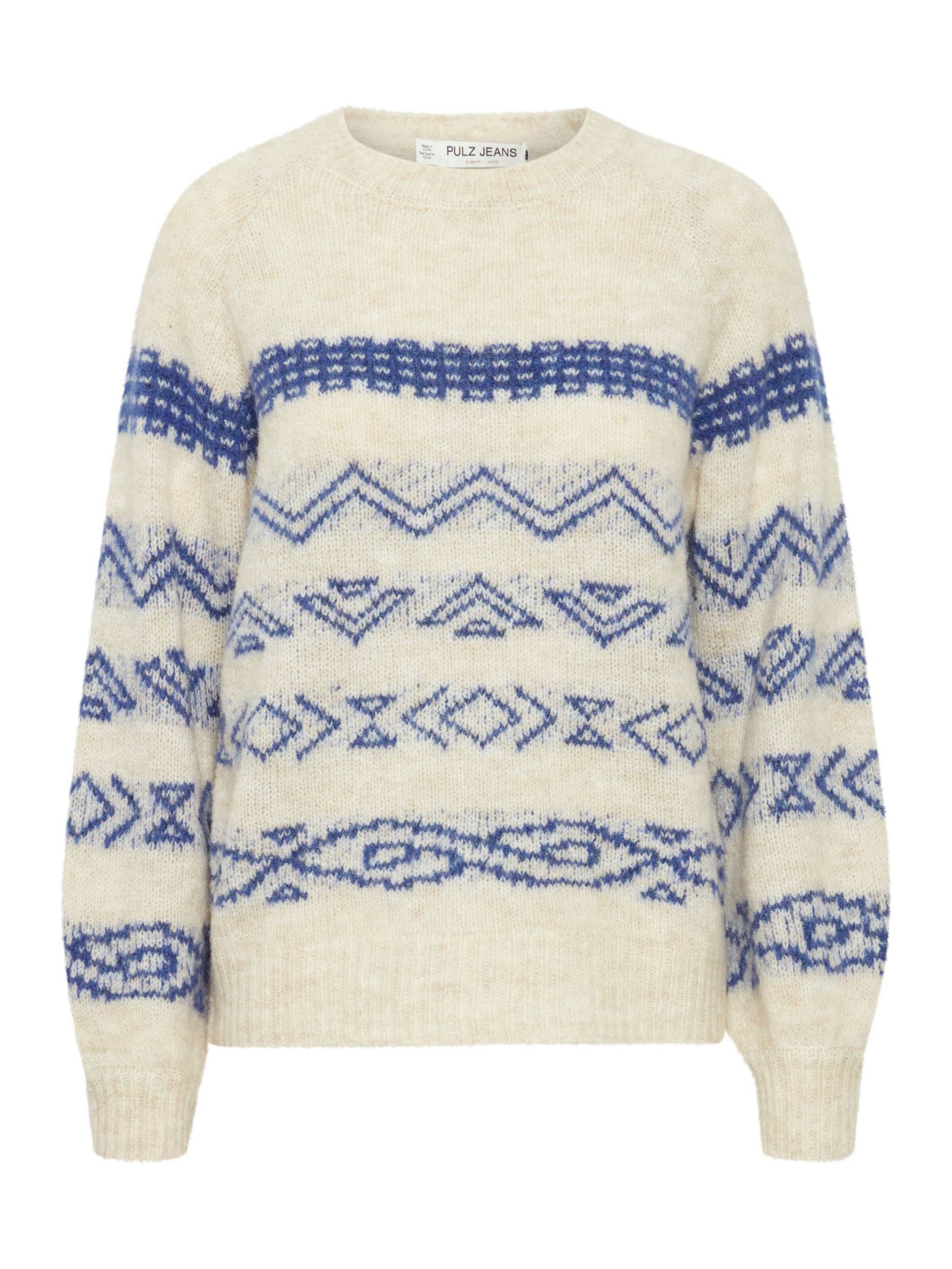 PULZ Jeans Strickpullover 'Mimi' in Beige: Vorderseite