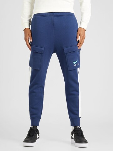 Nike Sportswear Дънки Tapered Leg Карго панталон в синьо: отпред