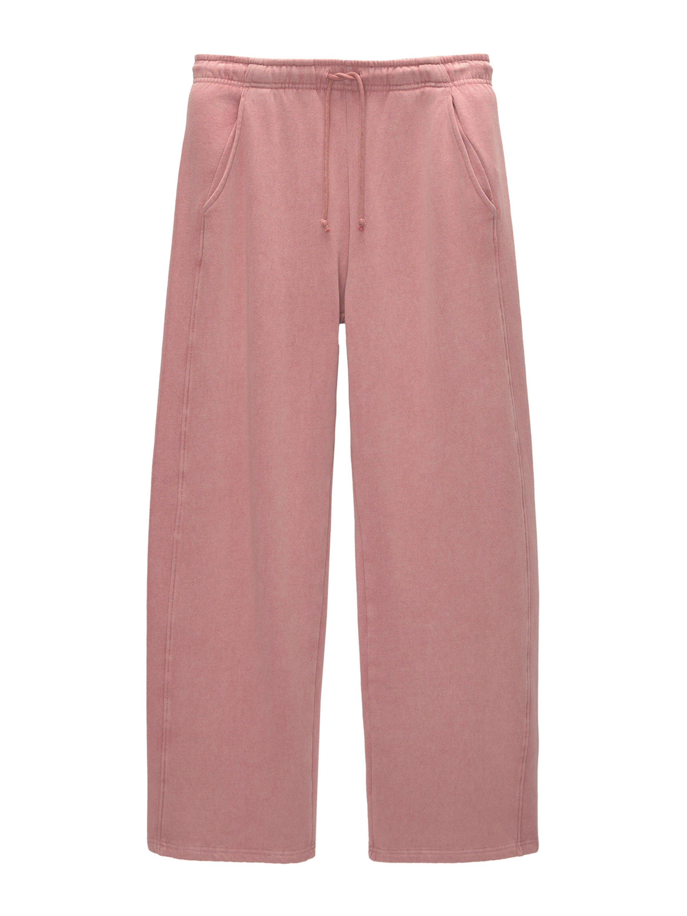 Wide Leg Pantalon Pull&Bear en rose : devant