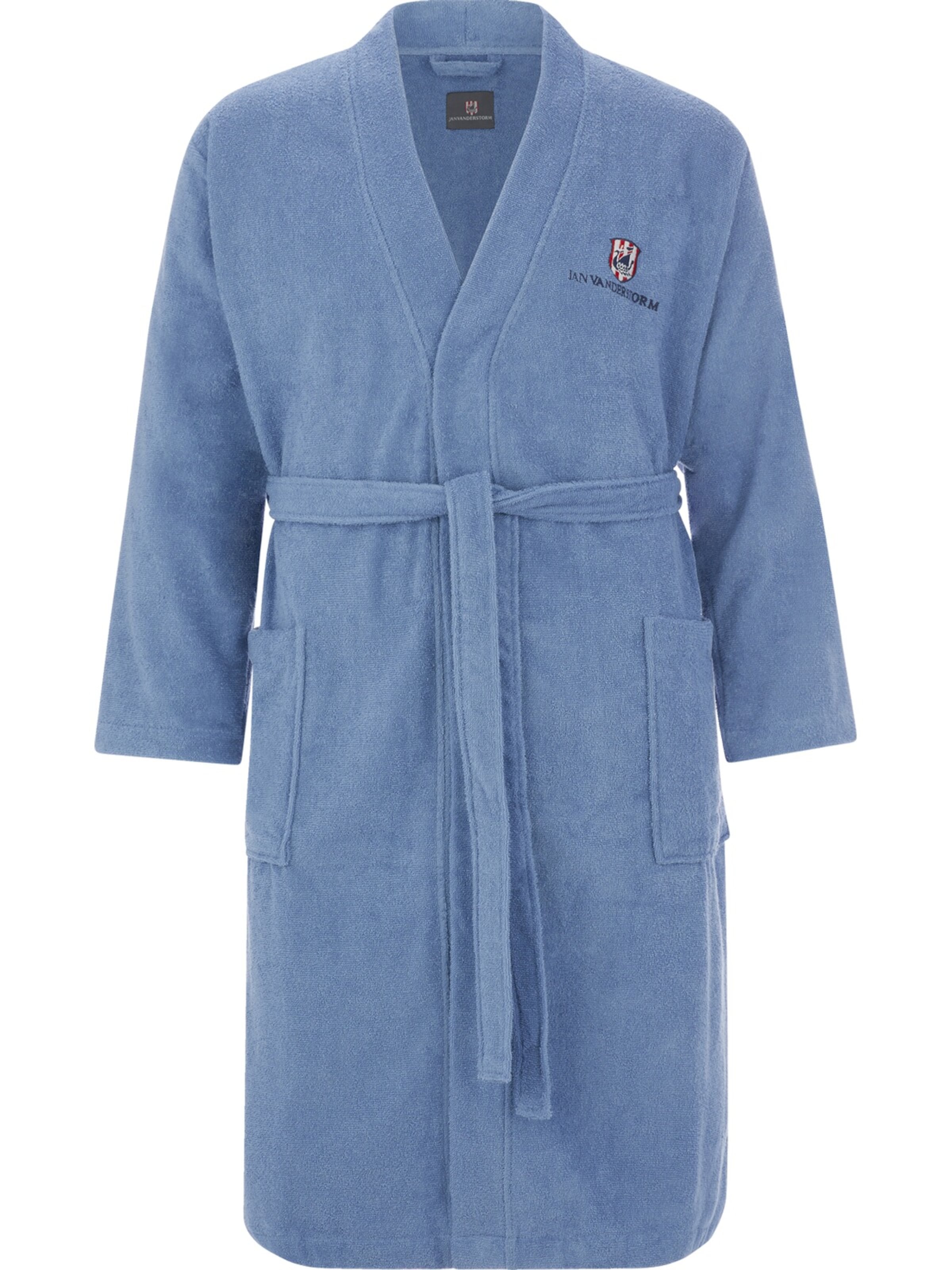 Jan Vanderstorm Bademantel ' Janning ' in Blau: Vorderseite