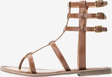 DreiMaster Vintage Strap Sandals in Brown: front