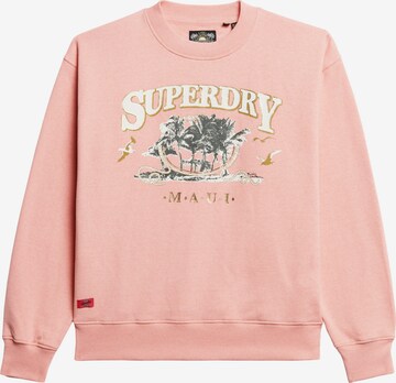 Sweat-shirt 'Travel Souvenir' Superdry en rose : devant