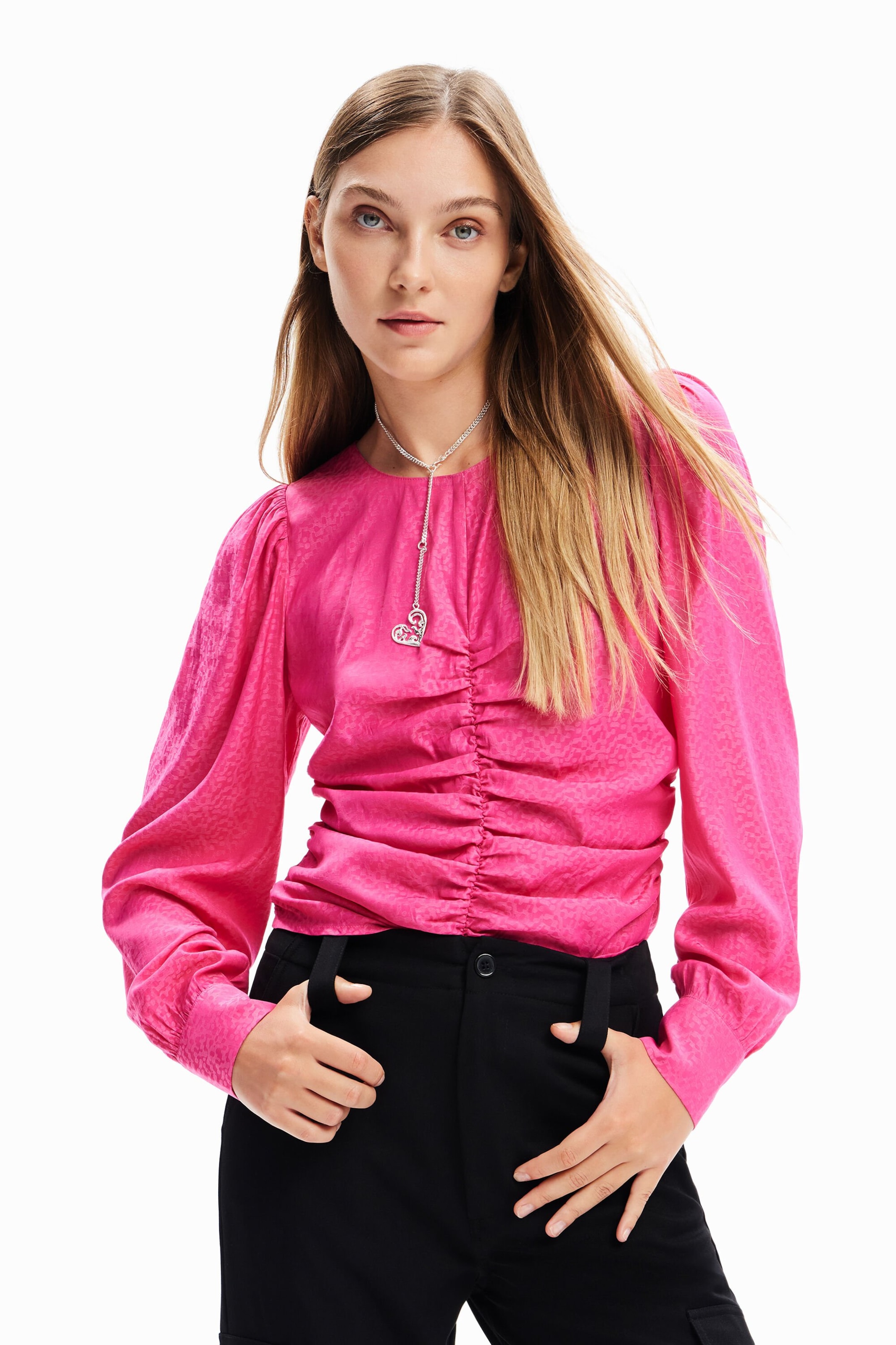 Chemisier Desigual en rose : devant