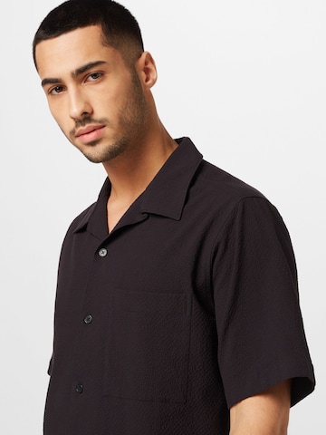 NN07 Regular fit Button Up Shirt 'Julio' in Black