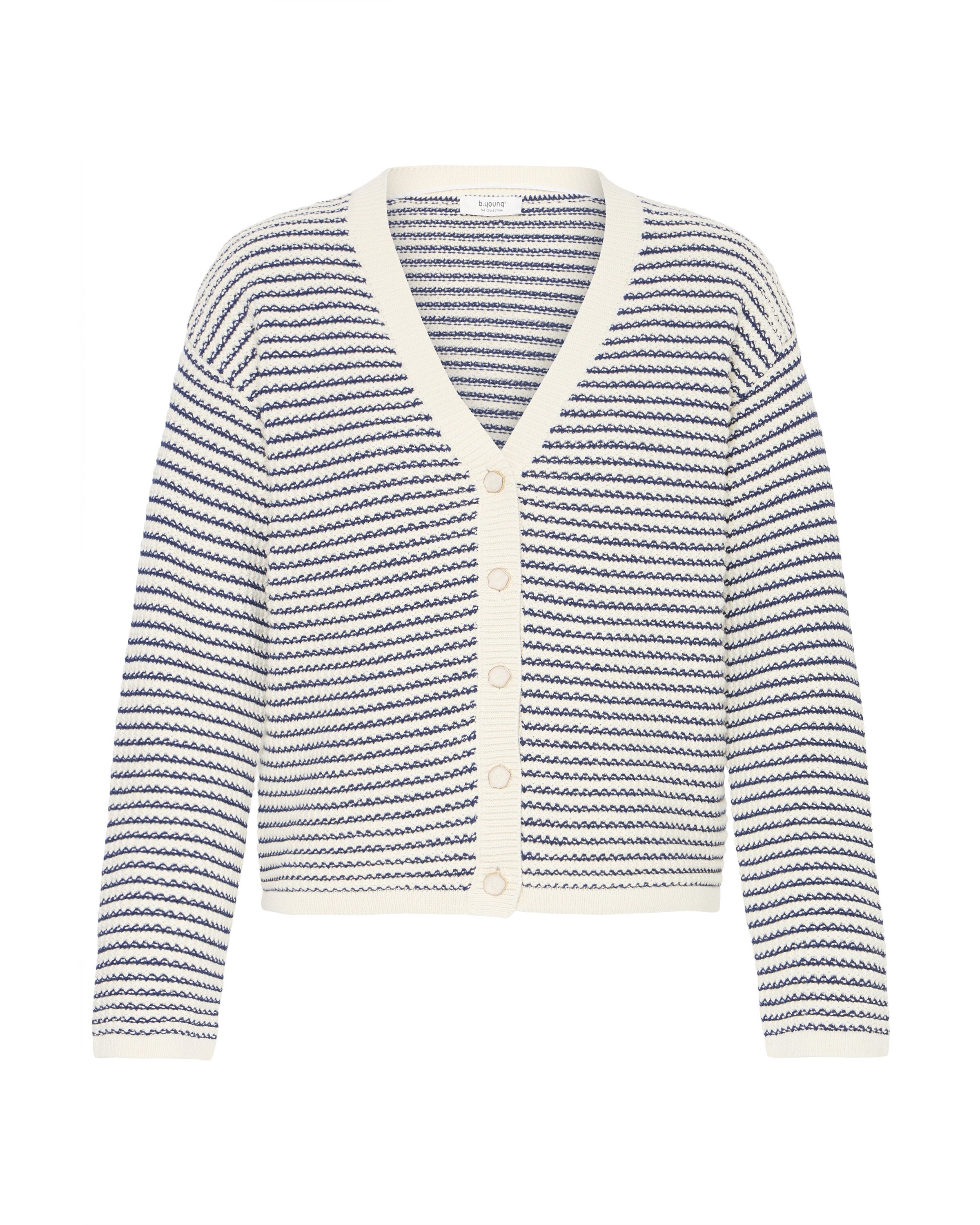 b.young Gebreid vest in Blauw: voorkant