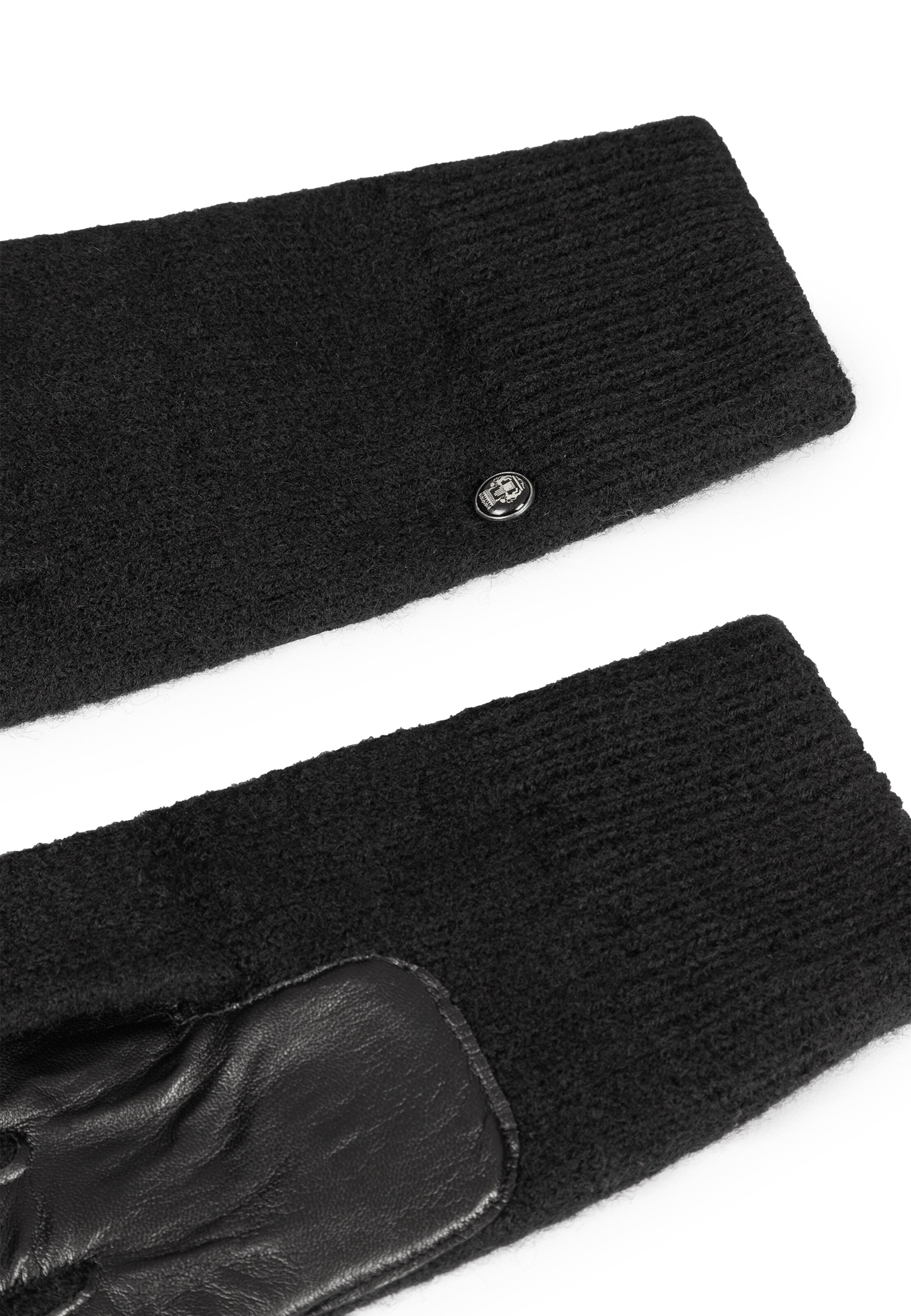 Mezzoguanti 'KLASSISCHER WALKHANDSCHUH MIT LEDERINNENHAND' di Roeckl in nero